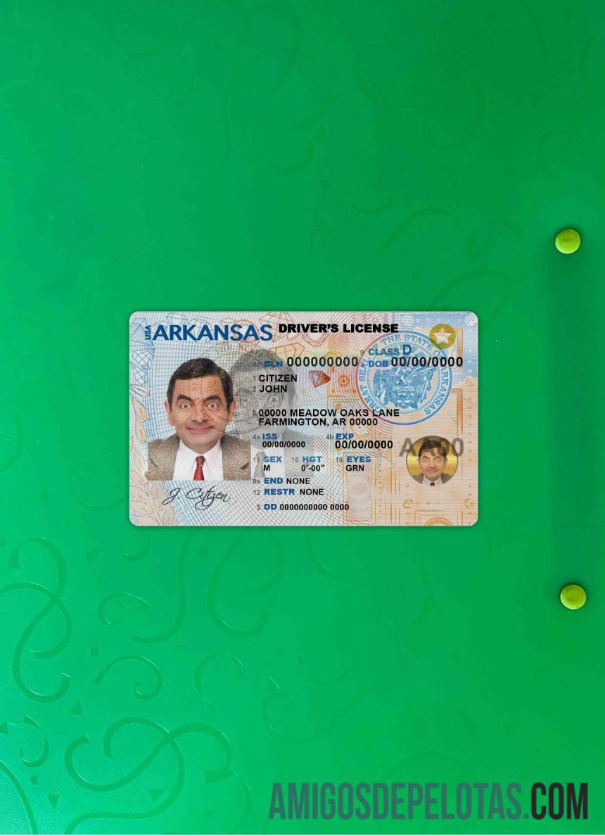 EUA Arkansas DL fotovisual frontal exemplo real